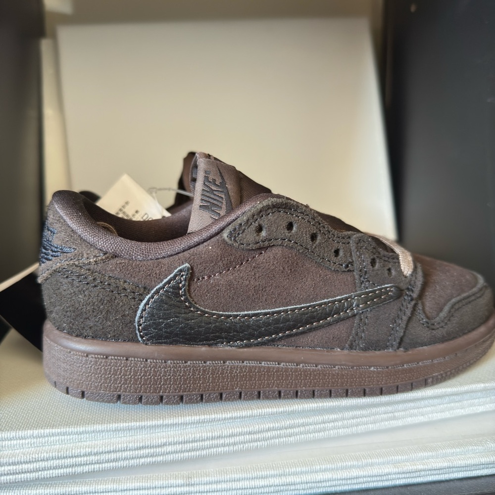 Nike Kids Dark Brown Sneakers- Jordan 1 Low OG SP